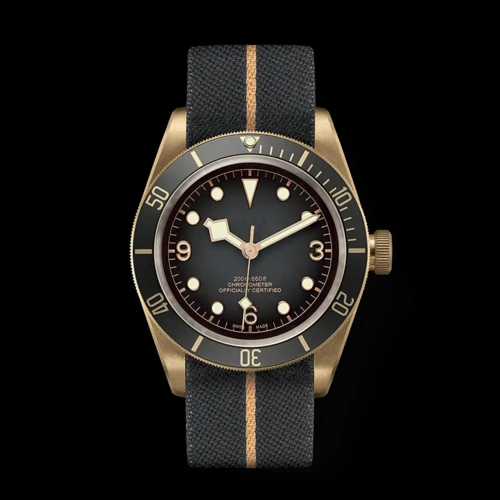 Wholesale custom low moq Luxury classical 20atm nh35 mechanical automatic diving diver cusn8 bronze luminous men watch for sale
