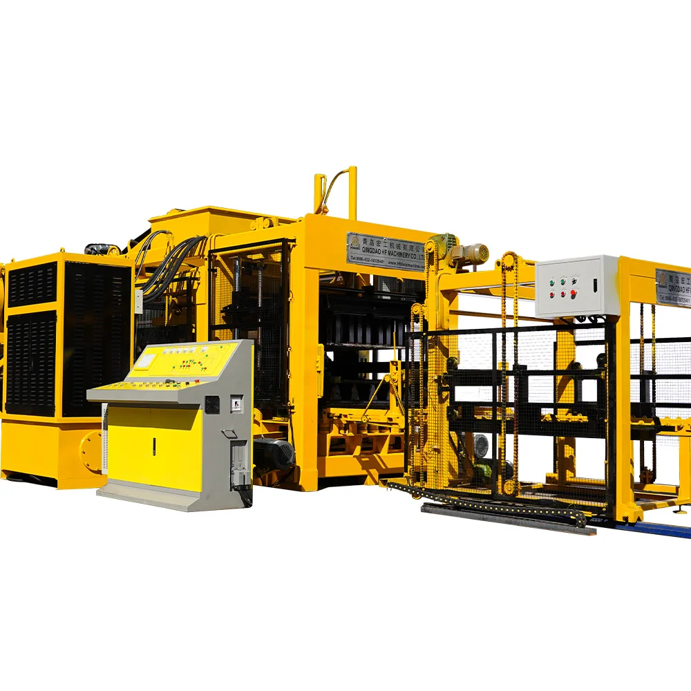 Siemens Motor Yuken Hydraulic Pressure Hollow Block Paving Block Famous Making Machine Europe QT15-15 Concrete Pump Automatic