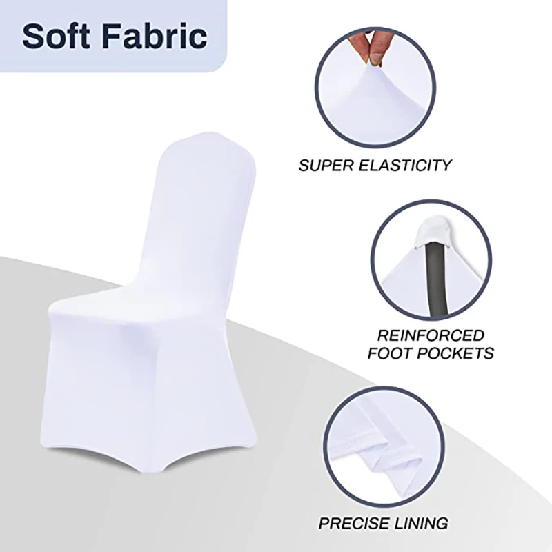 Cheap Chair Covers Slip Seat Cover Stretch Removable Wedding Suppliers Spandex Chair Covers for Events Wrinkle Resistant White