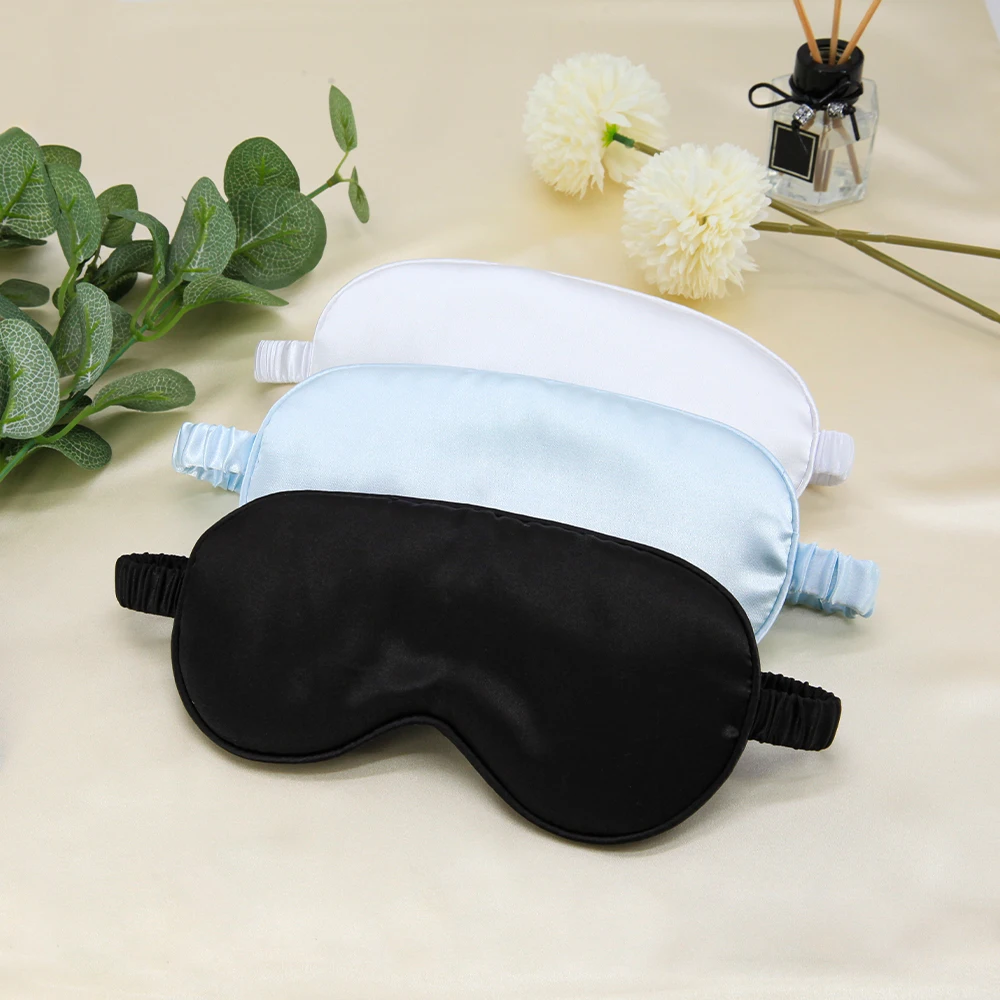 wholesale private label reusable travel luxury personalized custom satin sleeping eye mask with logo