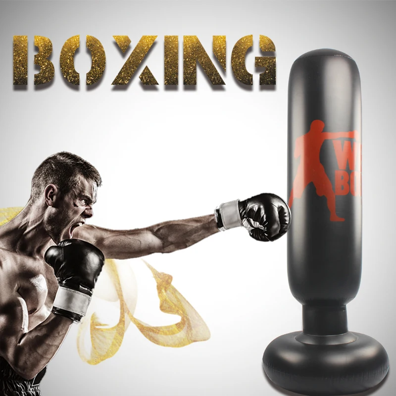 
2020 Hot Fitness boxing equipment Inflatable boxing bag column sand bag Free Standing Boxing Punching bag 