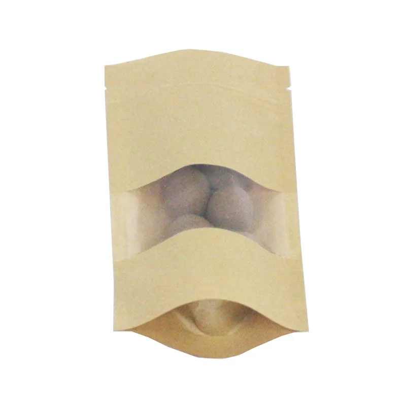
10x15cm Cookie packaging paper bags with plastic window 