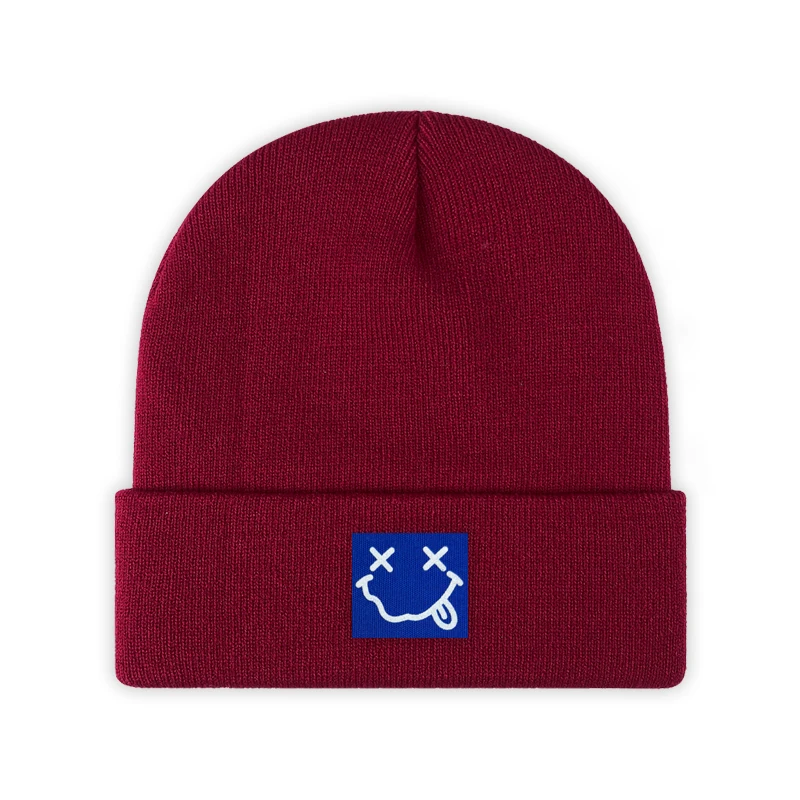 Custom Logo All Over Print Designer Unisex Graphic Jacquard Mohair Knit Winter Beanie Hats