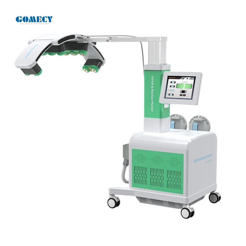 Body Beauty Equipment 10d Maxlipo with HIEMT Master Laser Cold Lipo Laser with 10 Light Panels Green red Laser Burning Fat Machi