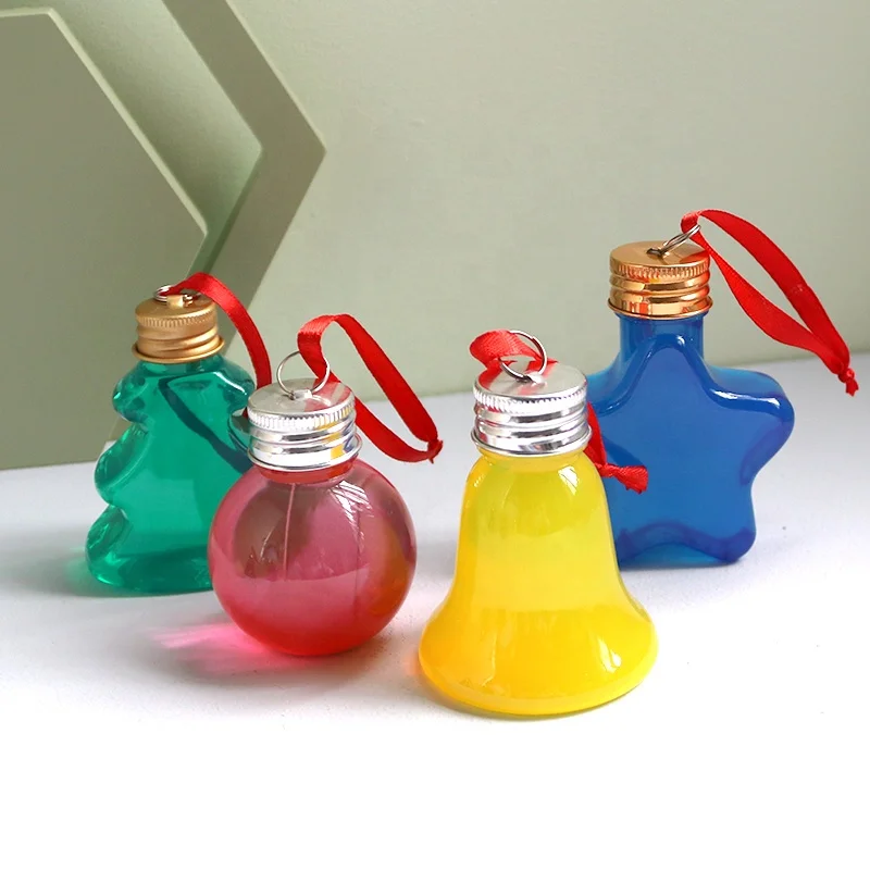 Wholesale Customized 50ml Clear Unique Juice Water christmas ball plastic bottles