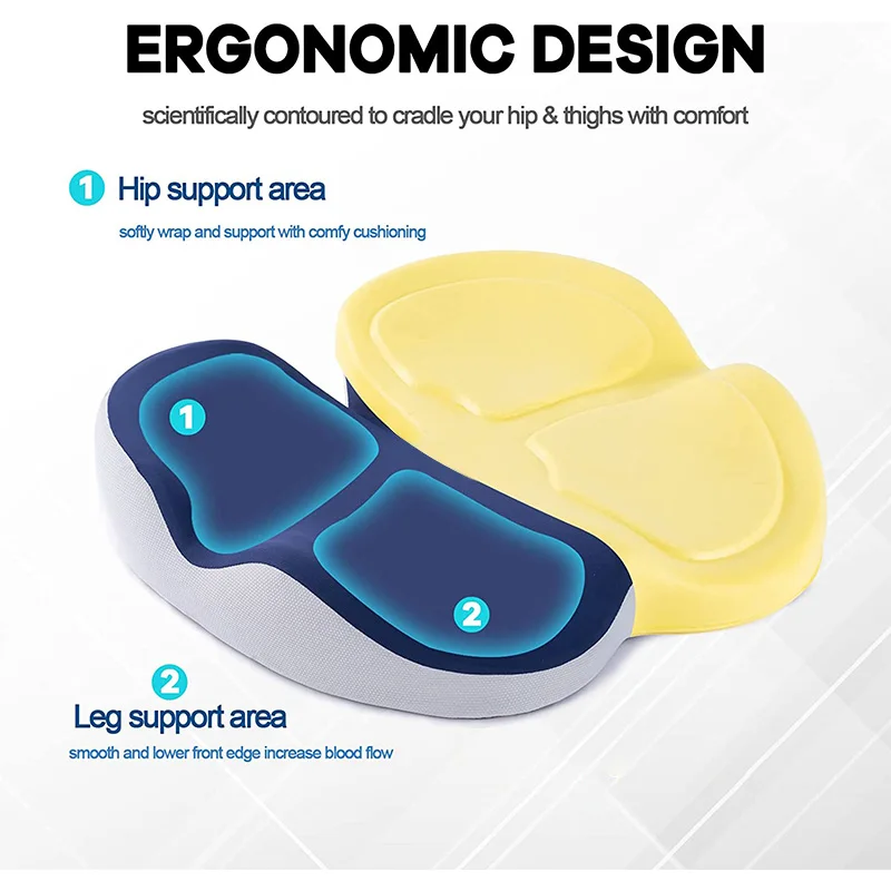 New hot seat cushion for office chair, extra-sense memory foam  chair cushion support for office home and wheelchair