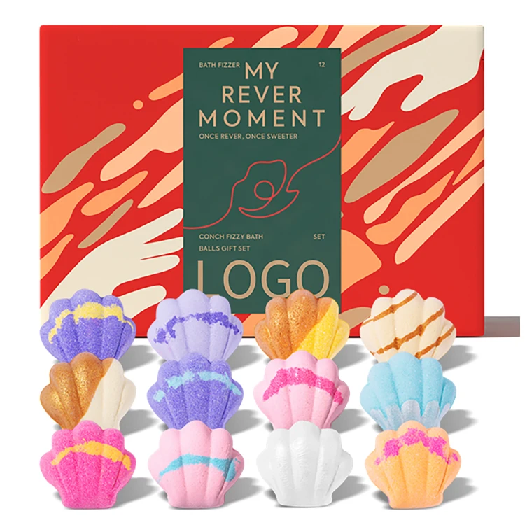 Seashell OEM Luxury Gift Set Vegan Natural Cbd Organic Rose Lavender Dried Flowers Petals Bath Bombs