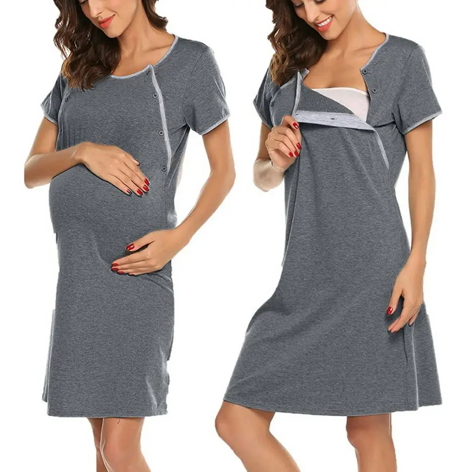
Latest women custom maternity clothing high quality pregnancy dresses wholesale maternity nursing shirt breastfeeding 