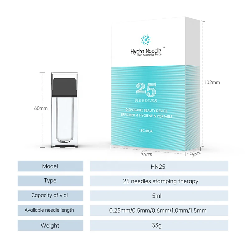 
HYDRA Needle 25 Acupuncture Screw Microneedle Derma Stamp Skin Rejuvenation Gold Titanium Needle Serum Applicator Microneedle 