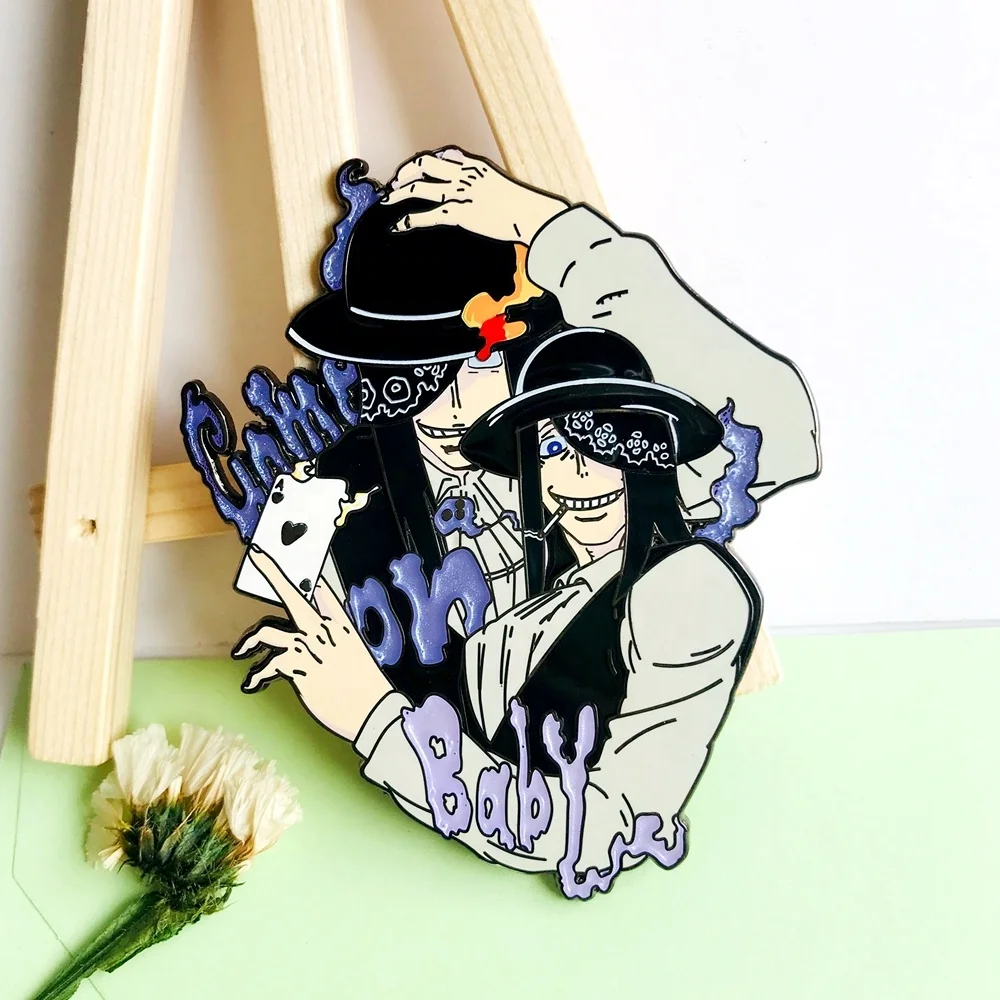 Japan character hard enamel pearl no swirl custom anime pins anime with screen printing