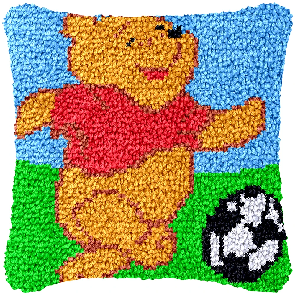 Custom diy cushion carpet mat latch hook rug kits best easy cute bear latch hook kits pillow kits for adult