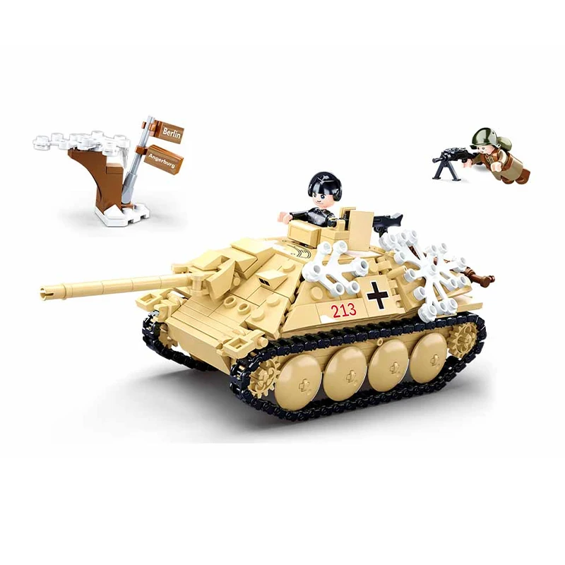 Sluban Building Blocks Military Series M38-B0976 Tank Destoryer  Ease To Build Construction Army Set Child Hardness Level