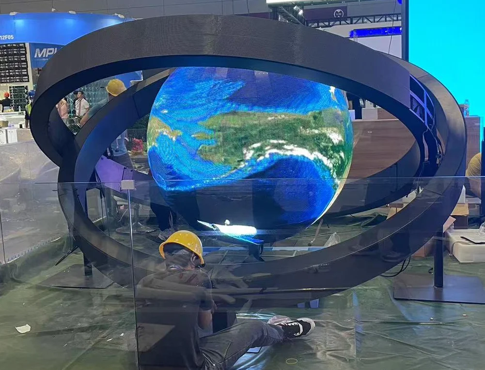 Hot sale P2 P2.5 Led  Spherical Screen Customized D1.2 Indoor Round Creative Design Led Ball Screen Display For Advertising