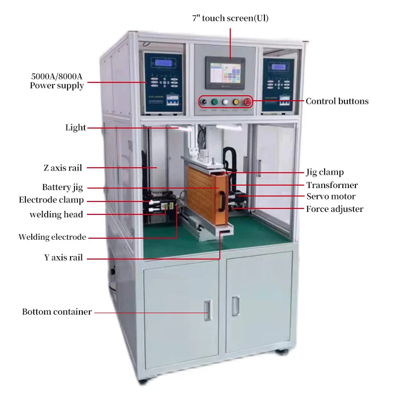 Small power double-sided pneumatic spot welding machine CNC automatic Battery Pack spot welding Power Supply