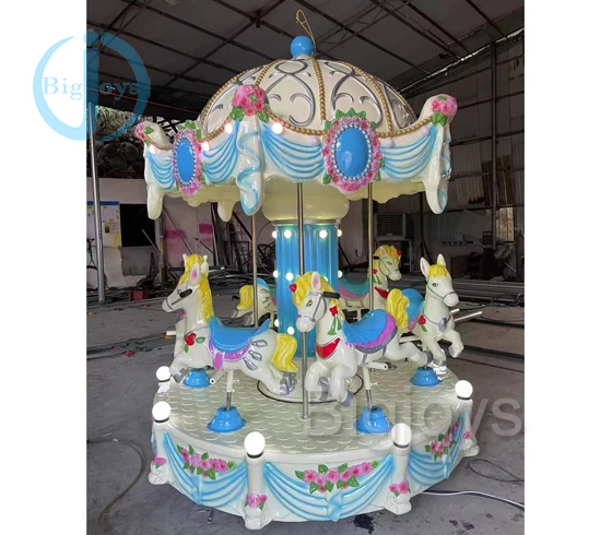 Attraction 6 Seats Kiddie Loyal Carousel Children Shopping Arcade Amusement Park Rides Carousel Horse For Sale