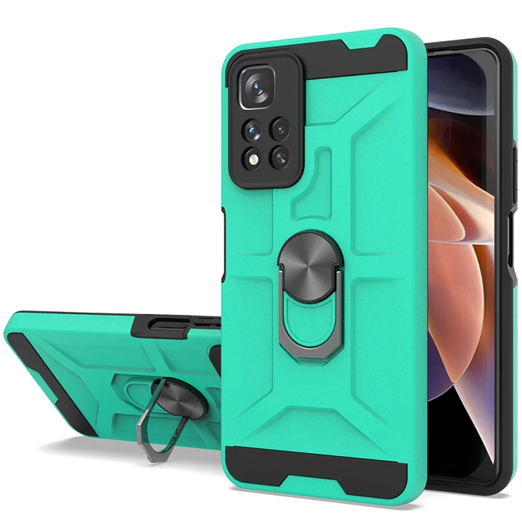 For Xiaomi Redmi Note 11 Pro Case Luxury Armor Soft Shockproof Magnetic Metal Ring Case for Redmi 10C 10 pro Car Holder Cover