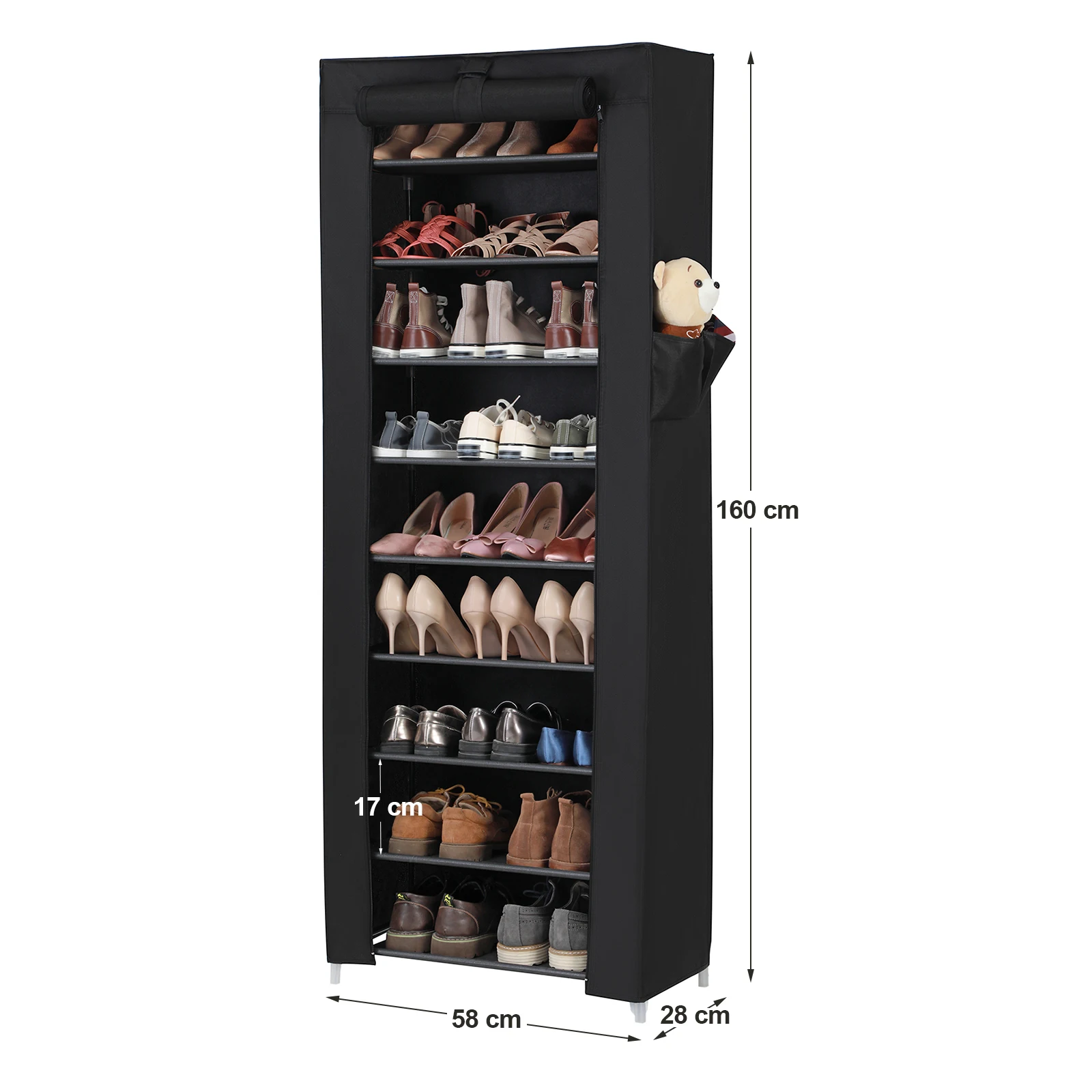 SONGMICS 10 Layer Non-woven Fabric Extendable Shoe cabinet Organizer multi-purpose Easy Assembly shoe racks