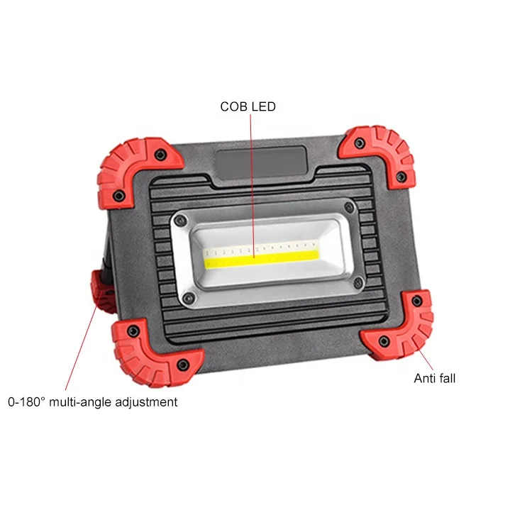 Portable Foldable Solar Rechargeable Flood Lighting Multi-function COB Work Light for Camping Hiking Car Repairing Emergency