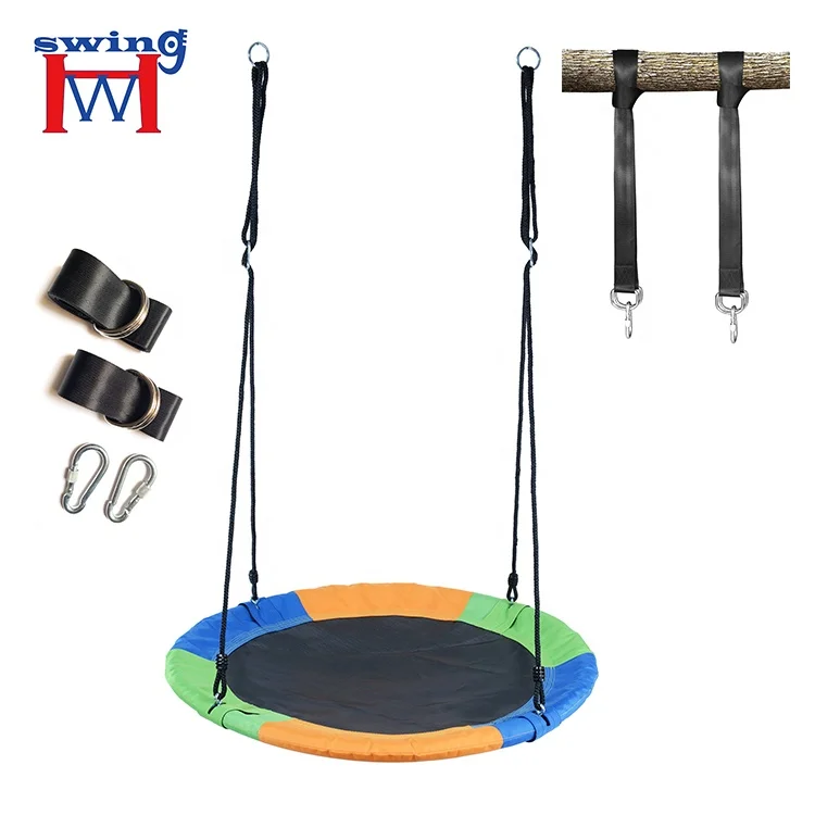 Heavy Duty 900D Oxford Fabric 40' Round Platform Tree Swing with Hanging Strap Kit