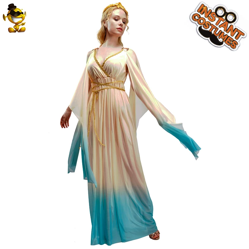 Beautiful Cosplay Party Fancy Dress Women elegant Greek stage performance Goddess Dress Costume