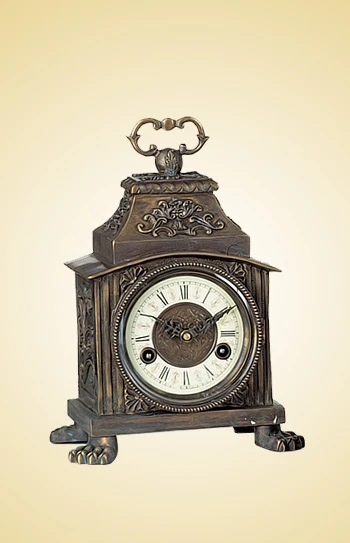 Antique Imitated French Boys shooting arrow on the  Mechanical Brass  Clock Marble Base