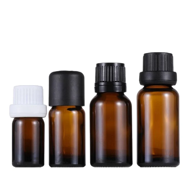 5ML 10ML 15ML 20ML 30ML 50ML 100ML Glass Bottles for Essential Oils Refillable Empty Amber Bottle with Orifice Reducer Dropper