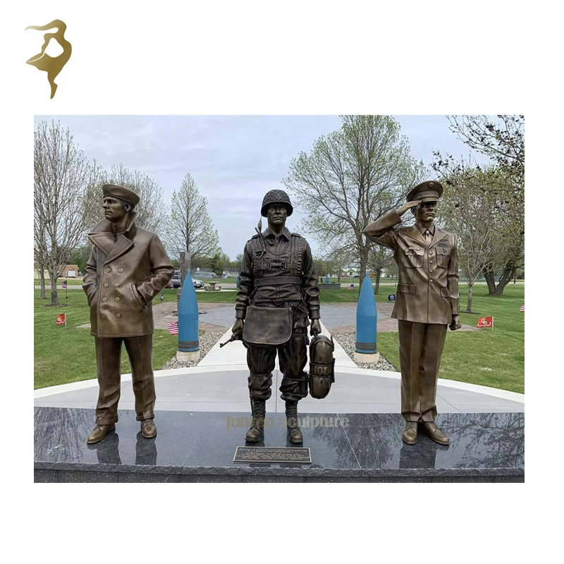 Top quality life size human warrior knight figure sculpture kneeling soldier statue