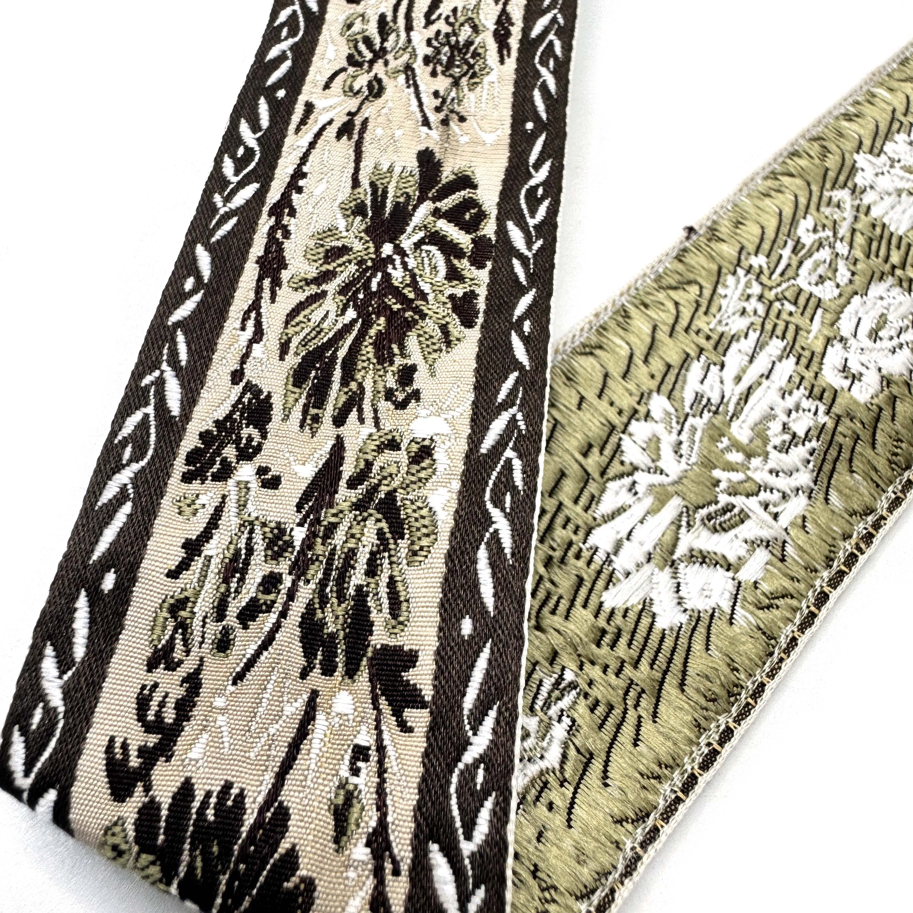 Professional Custom Exquisite Patterns 5 CM Retro Ethnic Wind Polyester Jacquard Webbing For Bag Strap