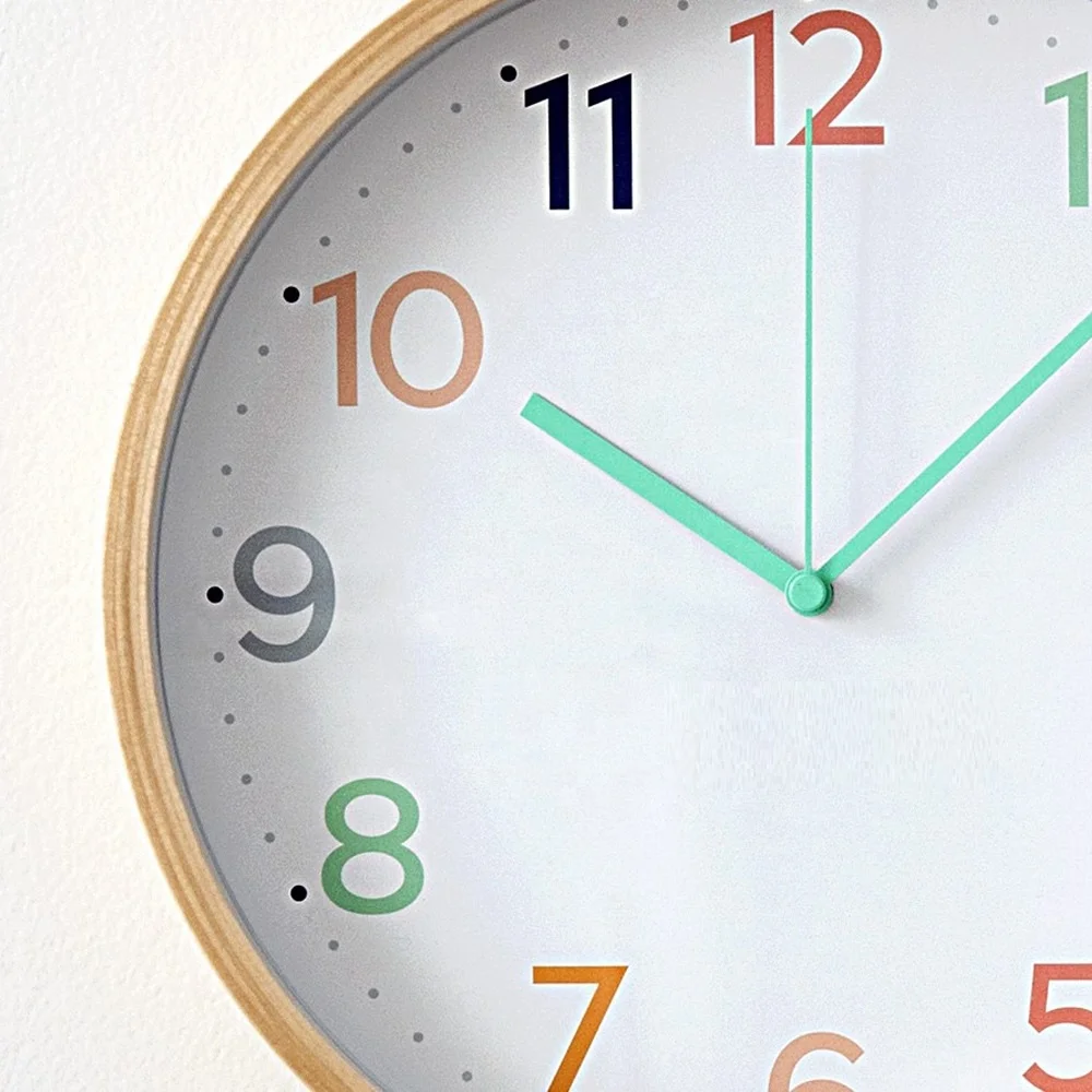 Hot Sale 10inch modern nordic custom wooden wall clock home decoration