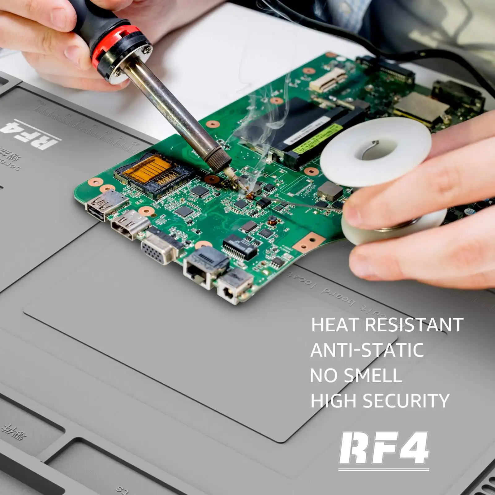 RF4 RF-PO11 Heat Insulation Silicone Pad 45x30cm 500 Degree Desk Maintenance Platform for PCB Welding Microscope Repair