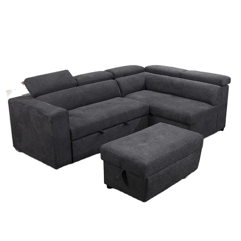 Modern Style Multi Functional Decoration Air Leather Fabric Living room sofa with Storage Foldable Sofa Bed Sleeper with Ottoman