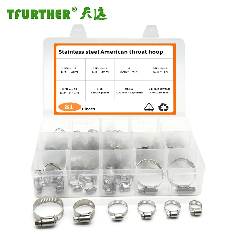 CE Approved high performance American clamp Stainless steel hose clamps in various sizes