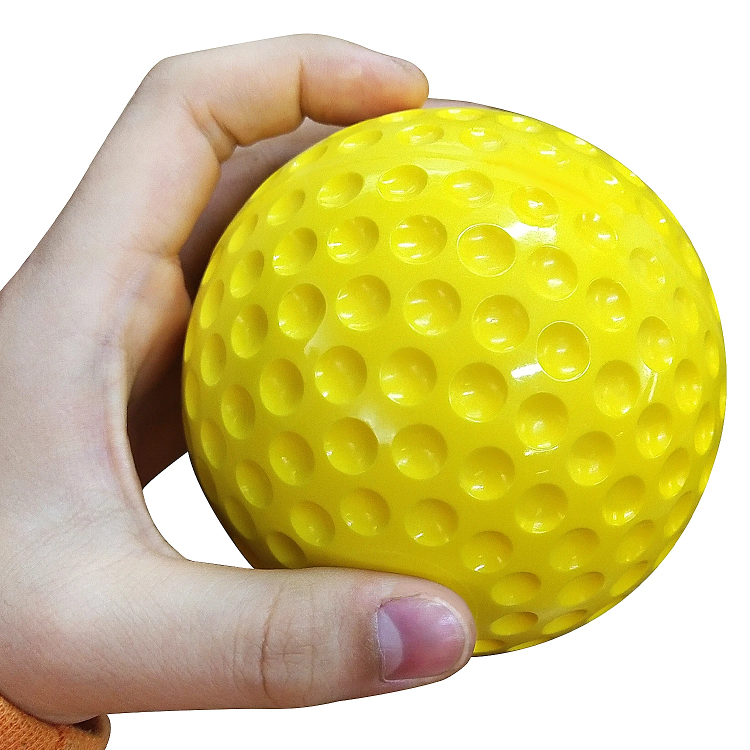 New products 12 inch yellow softball dimpled ball for pithching machine baseball balls dimple baseball