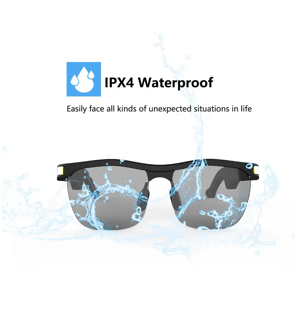 Unisex Nylon Anti Blue Light Lenses TR90 Frame Smart BT Sunglasses