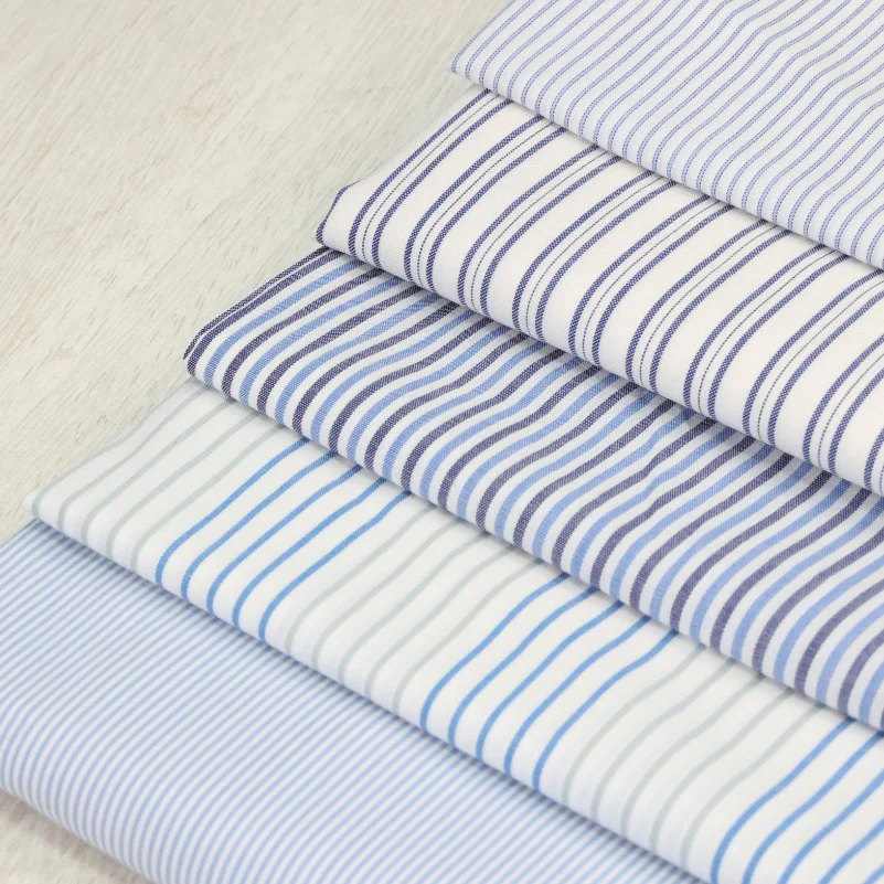 Textile Design Yarn Dyed Woven 100% Cotton Stripe Fabric For Shirt Men and Women