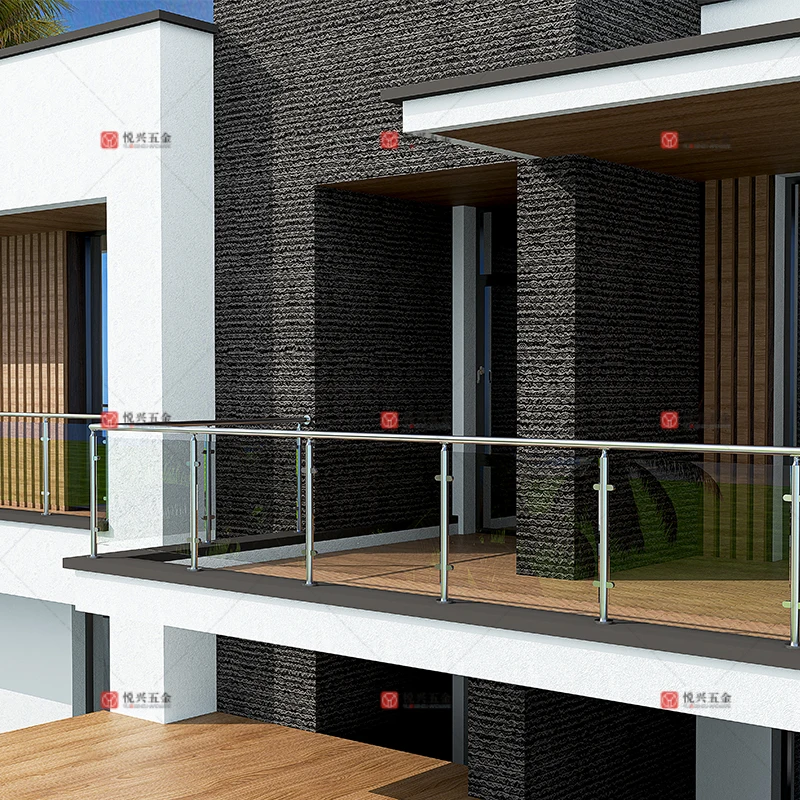 Glass Stairs Railing Design Most Purchased 304 316 Stainless Steel Outdoor Rail Top Mounted Rail Balcony Glass Balustrade Post