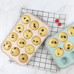 12 Holes Muffin Cake Pan Non Stick Kitchen Microwave Bakeware Baking Mold Silicone Cake Pan Molds for Baking