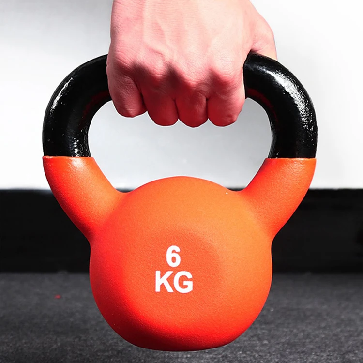 ZHOYA SPORT Colorful Solid Cast Iron Impregnated With Plastic Fitness Kettle Bell Glossy Frosted Surface Wholesale Kettlebells