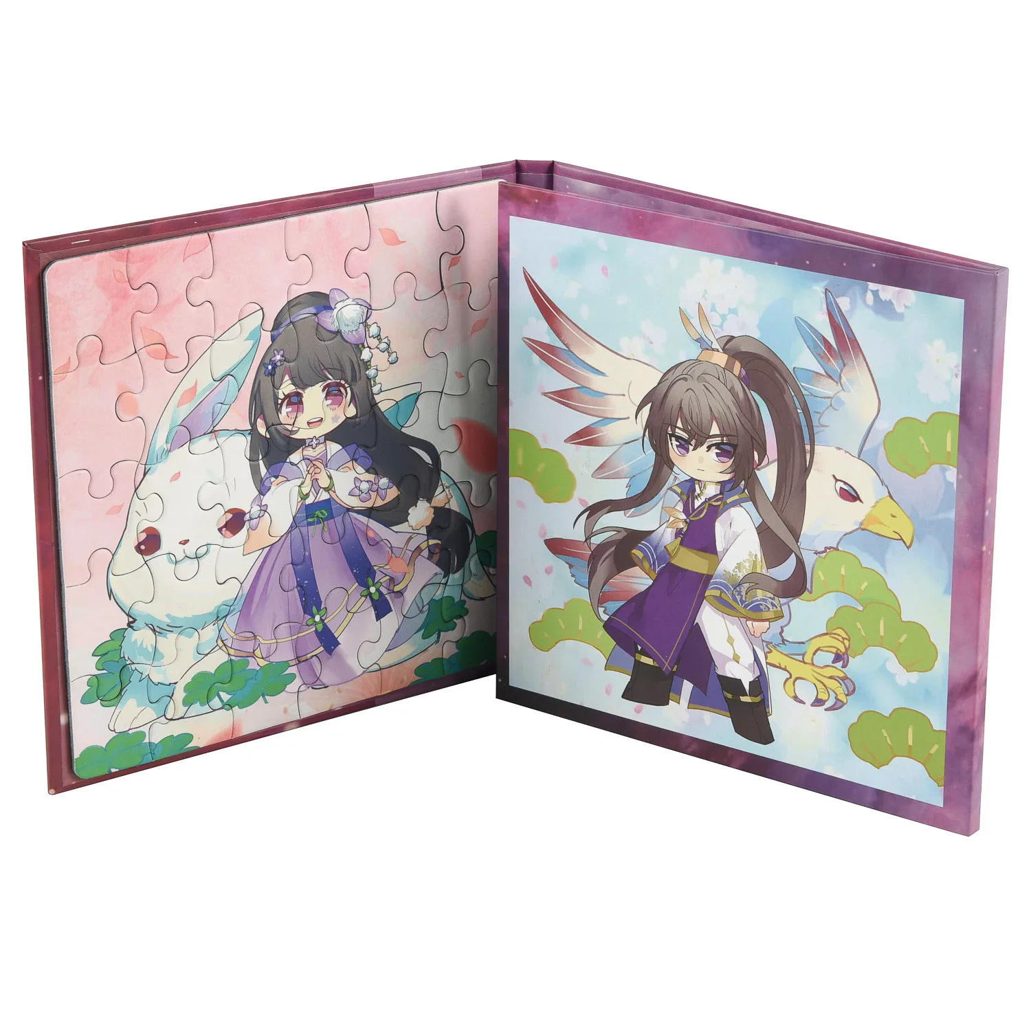 Customized Printing  early educational  toy 60 pieces Anime   puzzle game  children magnetic puzzle book