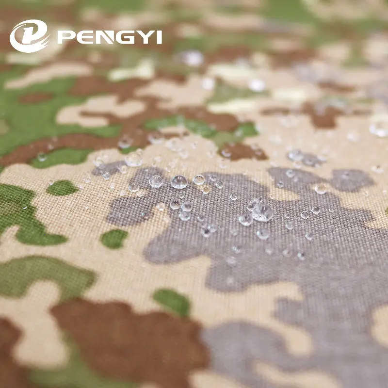 Camouflage Oxford Fabric Pu Coated Tactical Gear Material Waterproof 50% Nylon 50% Cotton Fabric
