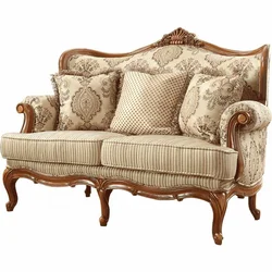 American classical style solid wood sofa with fabric finish for home furniture N-223