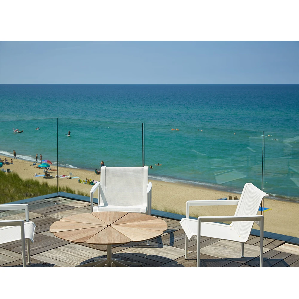 6063 Aluminium profile base shoe U channel balustrade frameless balcony glass railing