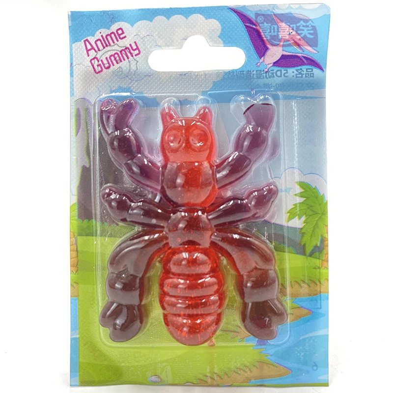 halal gummy candy sweets 5D dinosaur animal shape fruit jelly soft candy for Kids