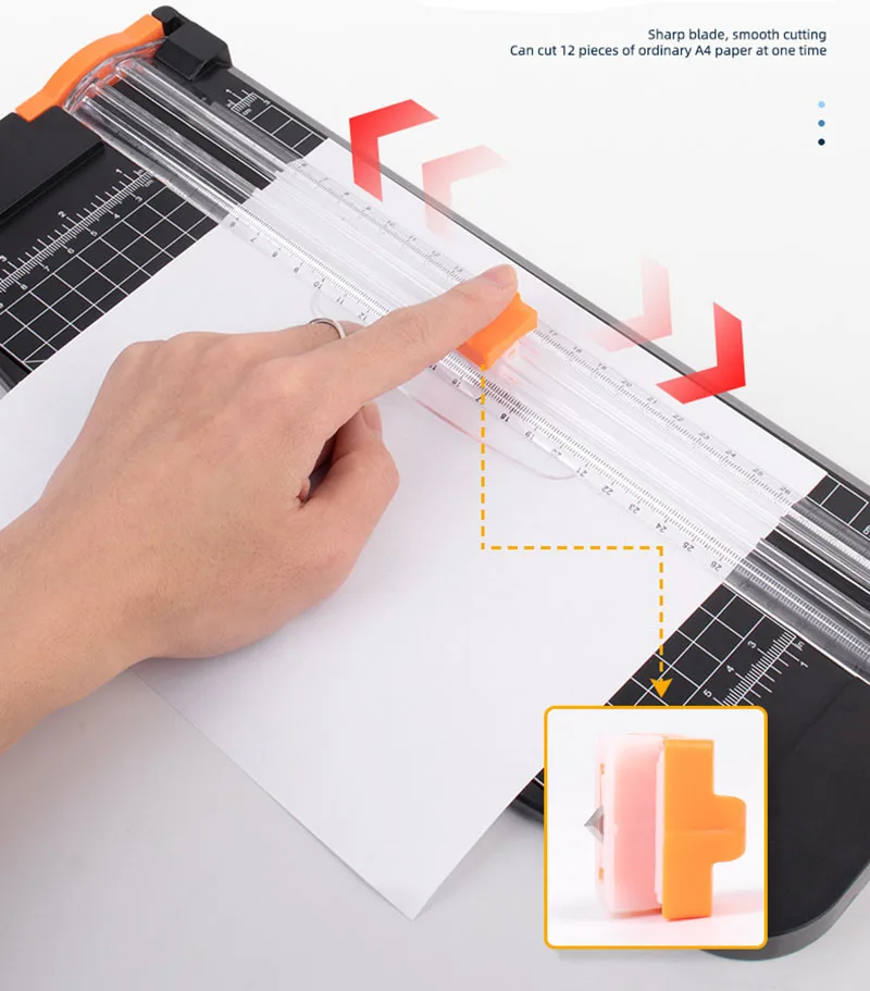 A4 Paper Cutter 12 Inch Titanium Paper Trimmer Scrapbooking Tool for Cutting Craft Paper Coupon Label and Cardstock