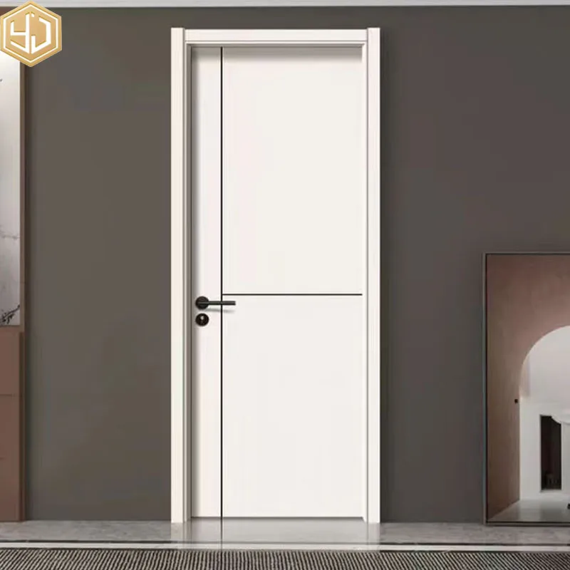 Modern Style Simple Design Carbon Crystal Wooden Door For Interior And Apartment Waterproof