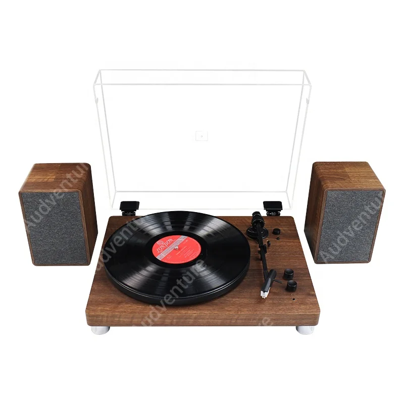 Vinyl player  with Auto Off and Blue tooth Input Turntable Players with Stereo Bookshelf Speakers 3-Speed Belt-Drive