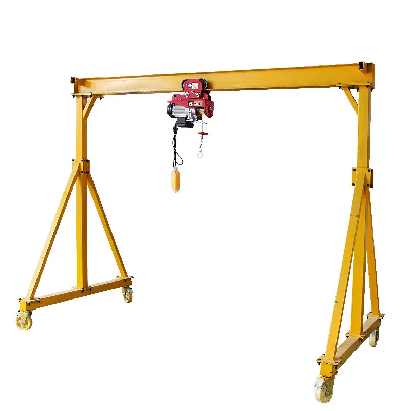 Mini Portable Gantry Crane Manual/Electric Hoist Warehouse Application 500kg 1Ton 2Ton 3Ton 5 Ton Gearbox Motor Bearing Gear
