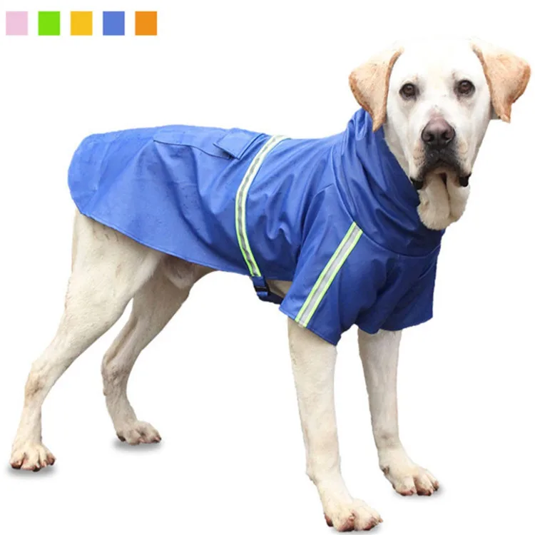 
Dog Raincoat Leisure Waterproof Lightweight Dog Coat Jacket Reflective Rain Jacket with Hood for Small Medium Large Dogs 
