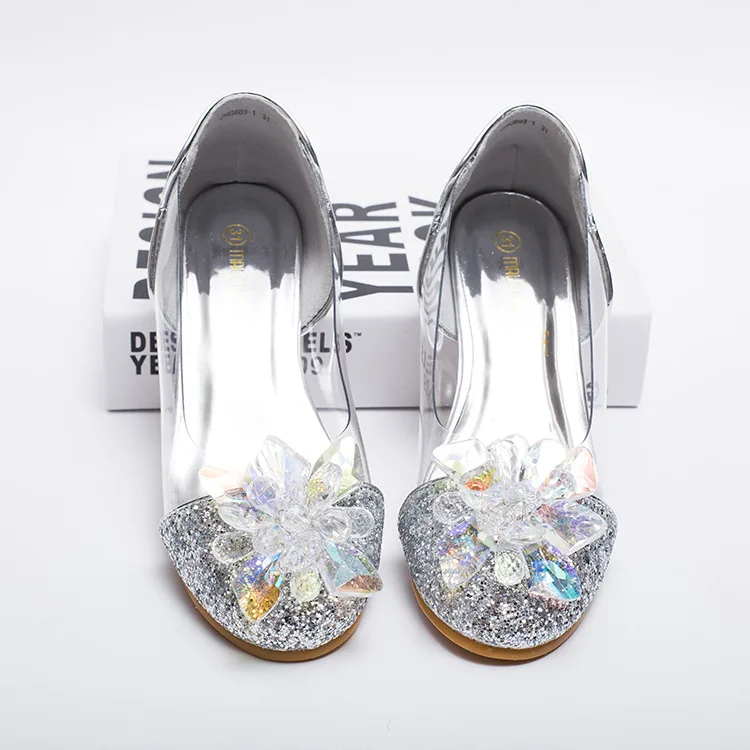 Обувь для выступлений Золушки на высоком каблуке для девочек