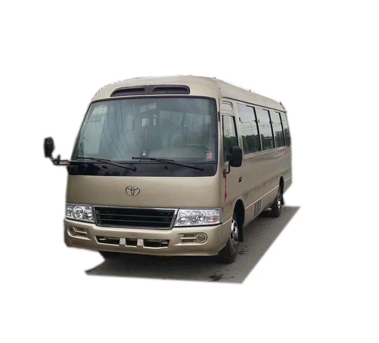 LHD 2016 Japan used good condition Toyotai coaster bus with diesel engine 25 seats golden silvery for seal